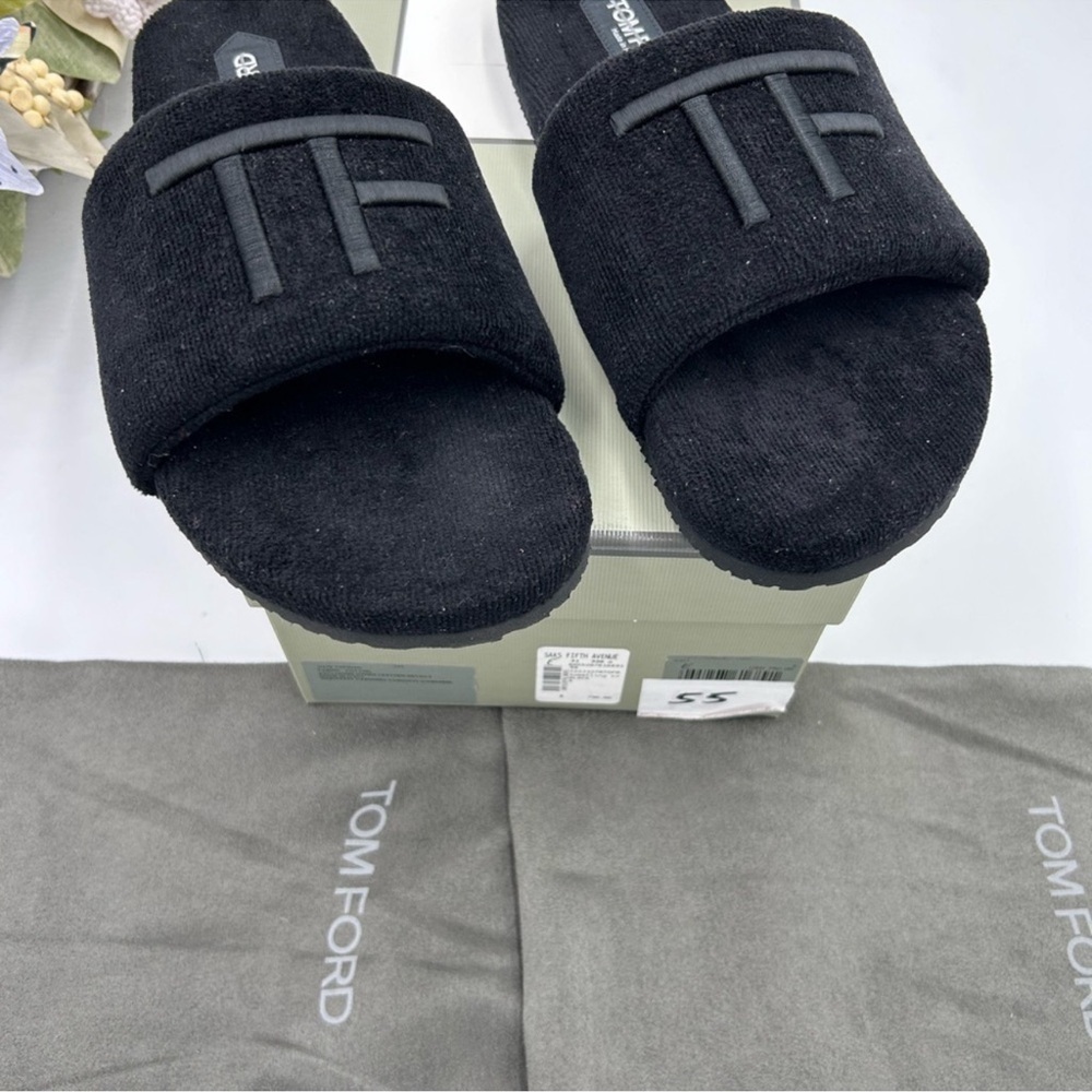 Men’s Tom Ford toweling velvet slipper size 8, made in Italy